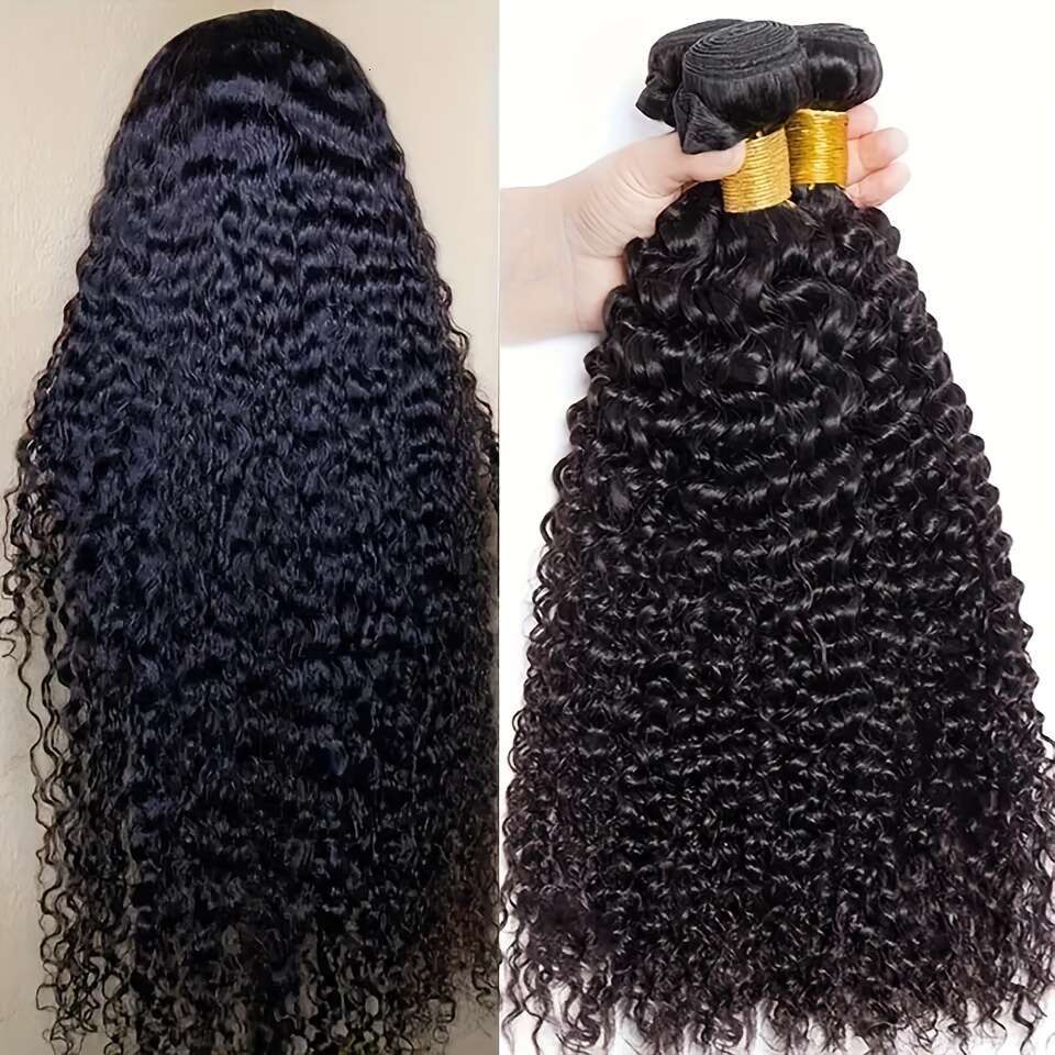10A 3 Kinky 98%+ Unprocessed Brazilian Curly Bundles Soft Real Natural Color Human Hair Extensions For Women