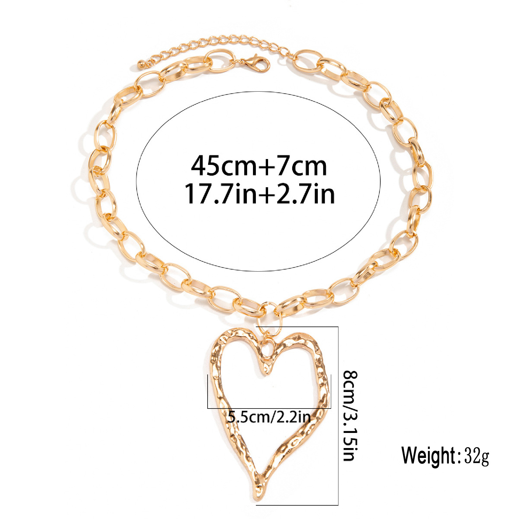 designer Y2K necklace for jewelry woman necklace designer for women Y2K Big Heart Statement Necklace Long Puffy Hearts Chain Charm Necklaces Trendy Je