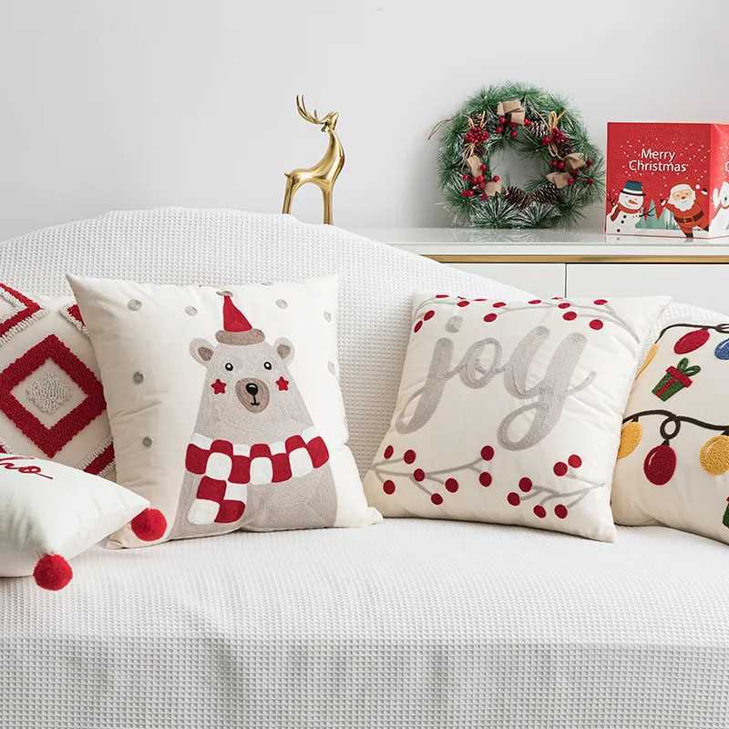 Christmas Decoration Cushion Cover 45x45cm Nordic Pillow Cover for Couch Sofa Home Decor Pillowcases Decorative Pillows Y251105