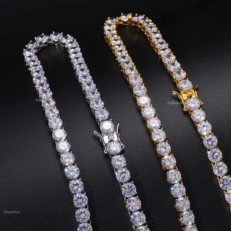 Pendant 8mm-10mm High Quality VVS1 Moissanite Tennis S Sterg Sier Men's And Women's Necklace Passes Dia Testing Free Shipping