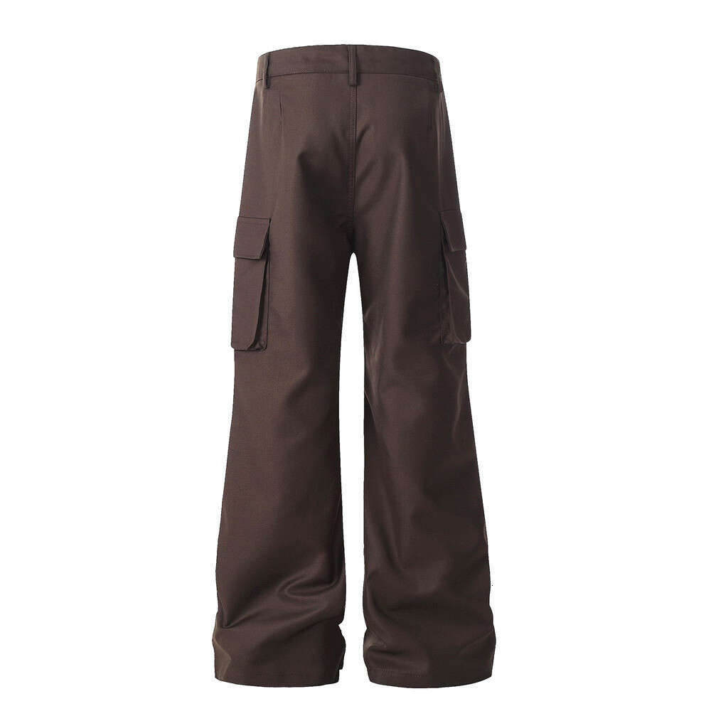 Loose Cargo Wide-Leg Men's Niche Design Pleated Paratrooper Casual Trousers Vibe Trendy Slightly Flared Pants