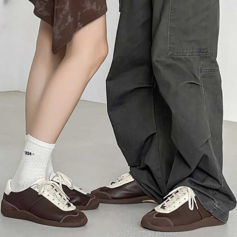 2025 New Fion Casual Wen Men Flats Shoes Leather Lace-up Cfort Round Toe Spring Summer Casual Shoes Men Size 36-44 Y251105