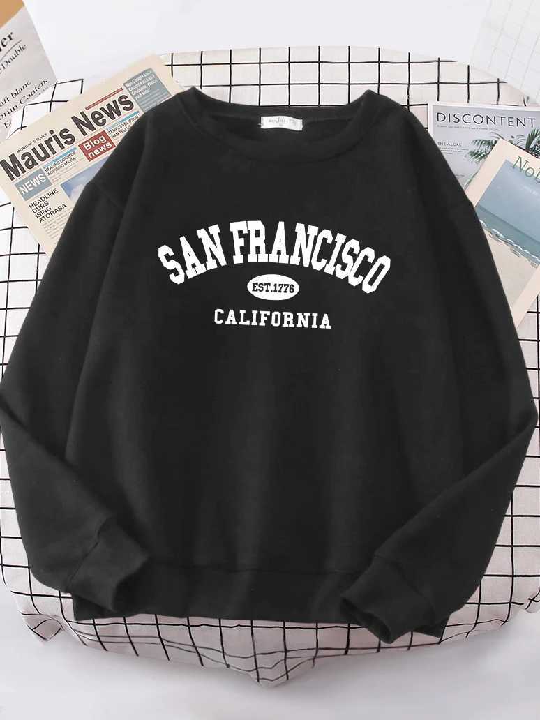 Sanfrancisco Est1776 California Letter Street Hoodies Women Street Fit Hoodie Hipster Oversized Hoody hip hop All-match TopT251105