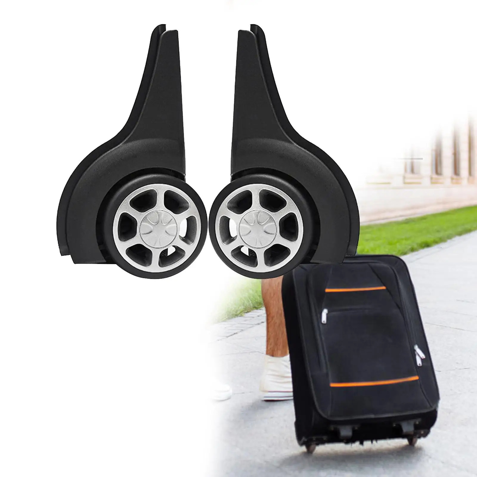 2x Replacement Luggage Wheels Silent Durable Suitcase Wheels Swivel Casters 251031