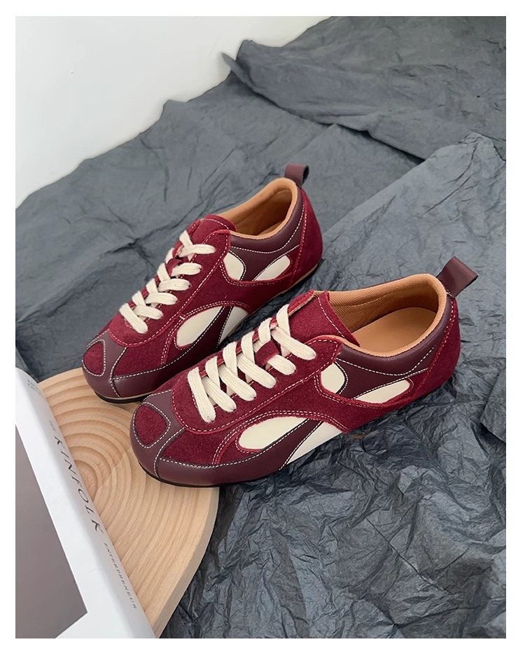 Maillard Retro Forrest Gump Shoes Women's Autumn New Fashion Versatile Flat Lace-up Athleisure Training Shoes2025