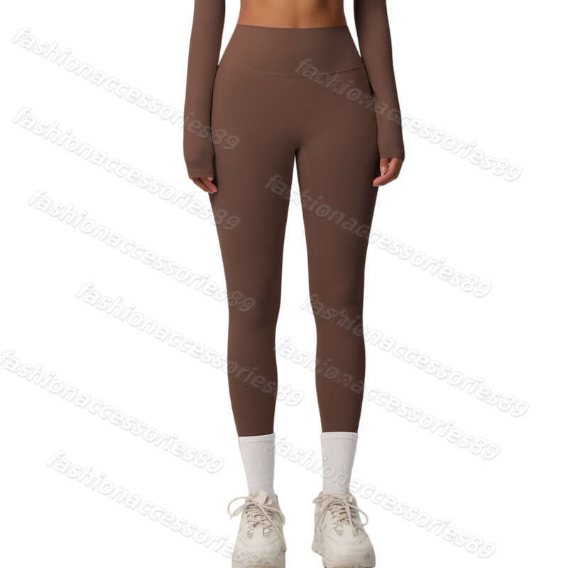 Womens Yoga wear designer dfnes clothing Tight pure color double-sided brushed yoga set suitable for outdoor alo running and fitness yoga