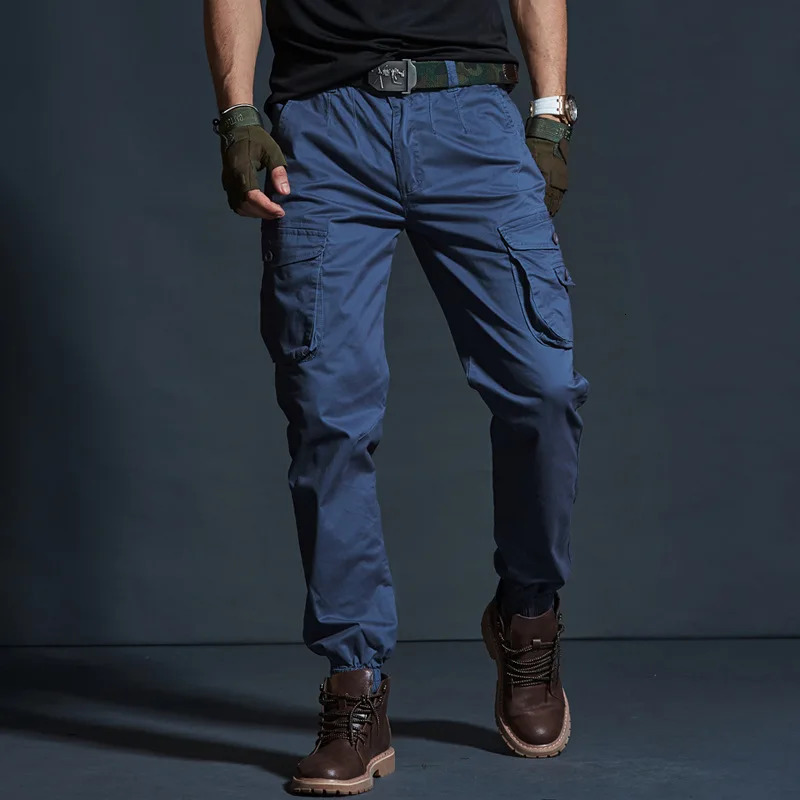 High Quality Khaki Casual Pants Men Tactical Joggers Camouflage Cargo Pants Multi-Pocket Fashions Black Army Trousers Work Wear250403