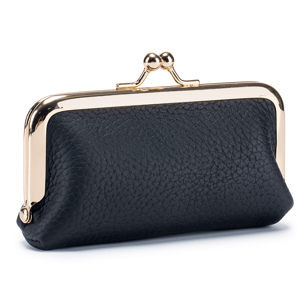 2025 New Designer Leather Long Clutch Wallet Clip Bag Retro Coin Wallet Clip Key Lipstick Women's Storage Phone Bag Free Shipping