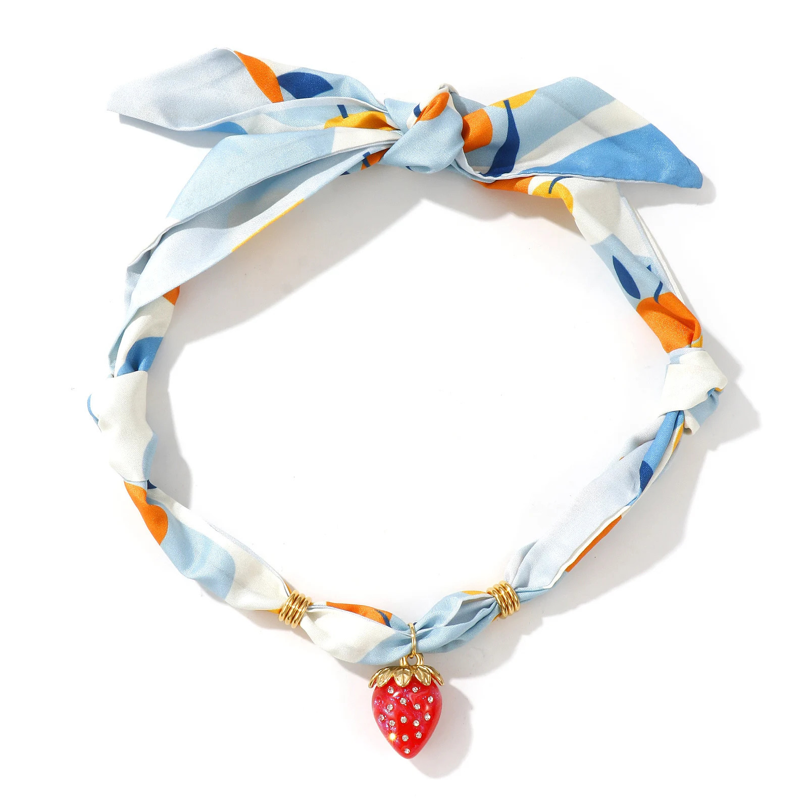 1 Piece Gold Plated Fruit dragonfly Sun Charm Scarf Necklace Polyester For Women Multicolor Dainty Pastoral Style Gift 80cm long 251031