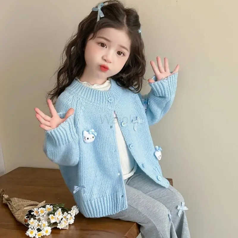 Sanrio Halloween Anime Girls Sweater Hello Kitty Autumn New Kawaii Cartoon Knitted Sweater Korean Sweet and Fashion Warm Tops H251105