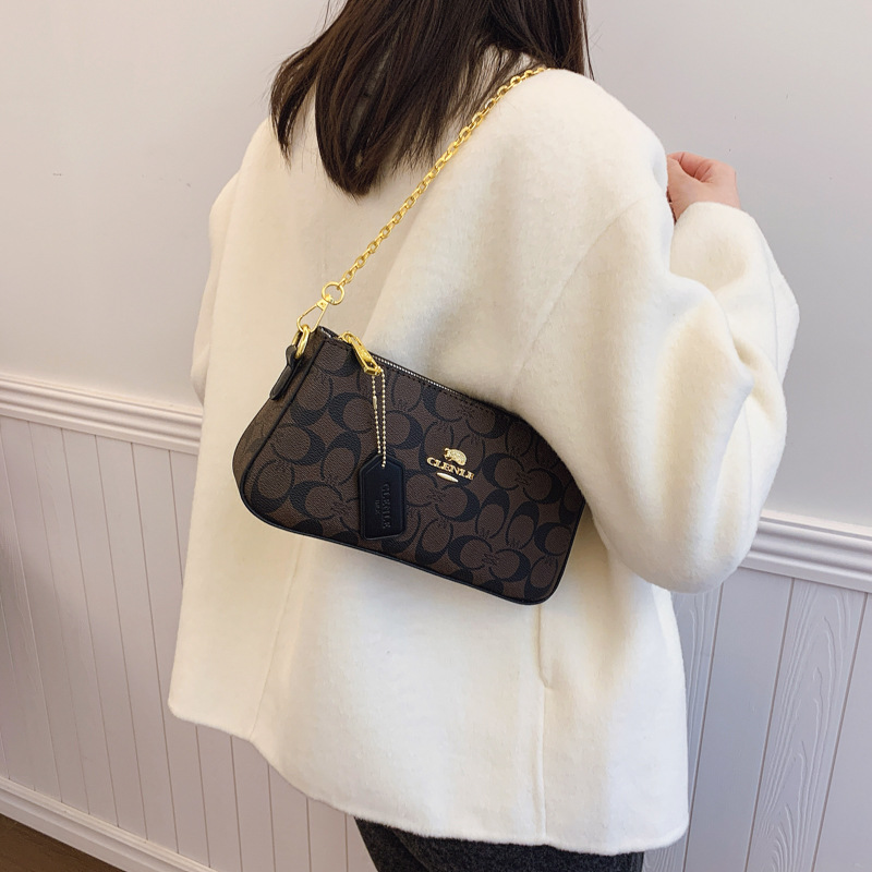 Free shipping underarm bag Niche design fashion soft leather shoulder bag New fashion mahjong bag shoulder bag 2025