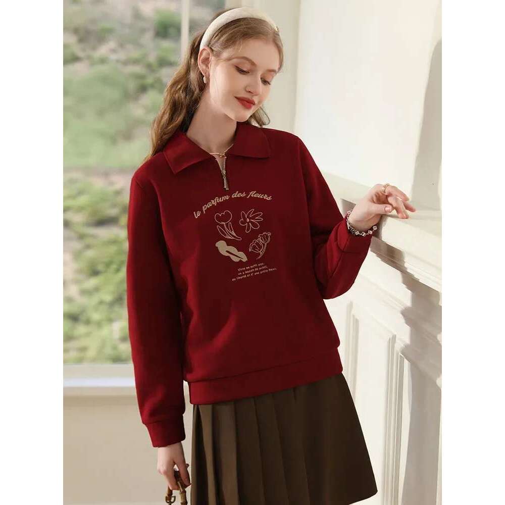Christmas Hoodies Women Fleece Polo Collar Thick Warm Pullover Winter New Loose Tops Casual Office Lady