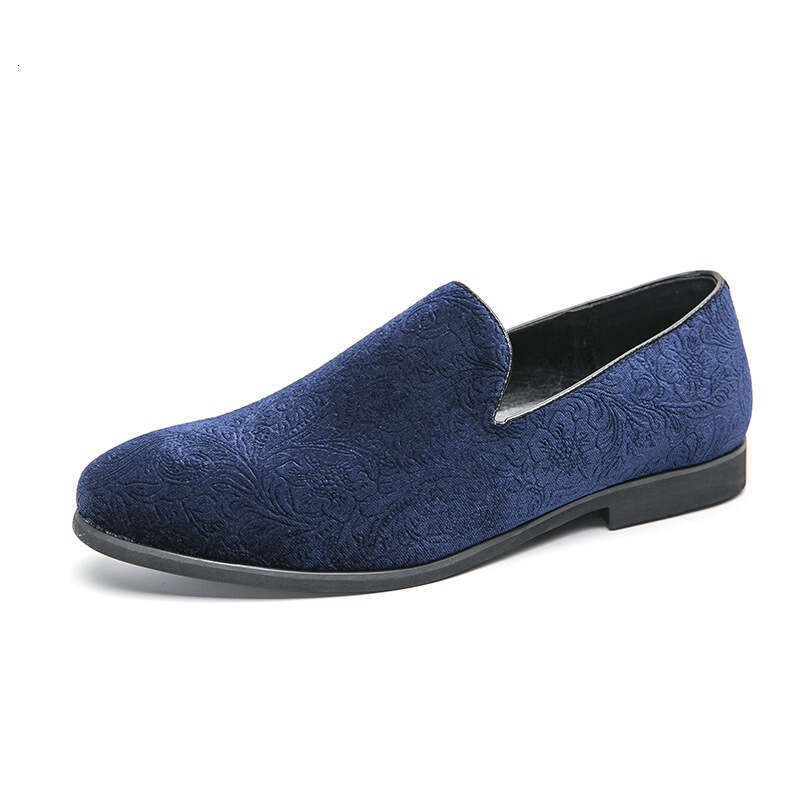 Large size personalized trendy night leisure 2024 Spring and Autumn men's patterned suede lazy people step on bean shoes