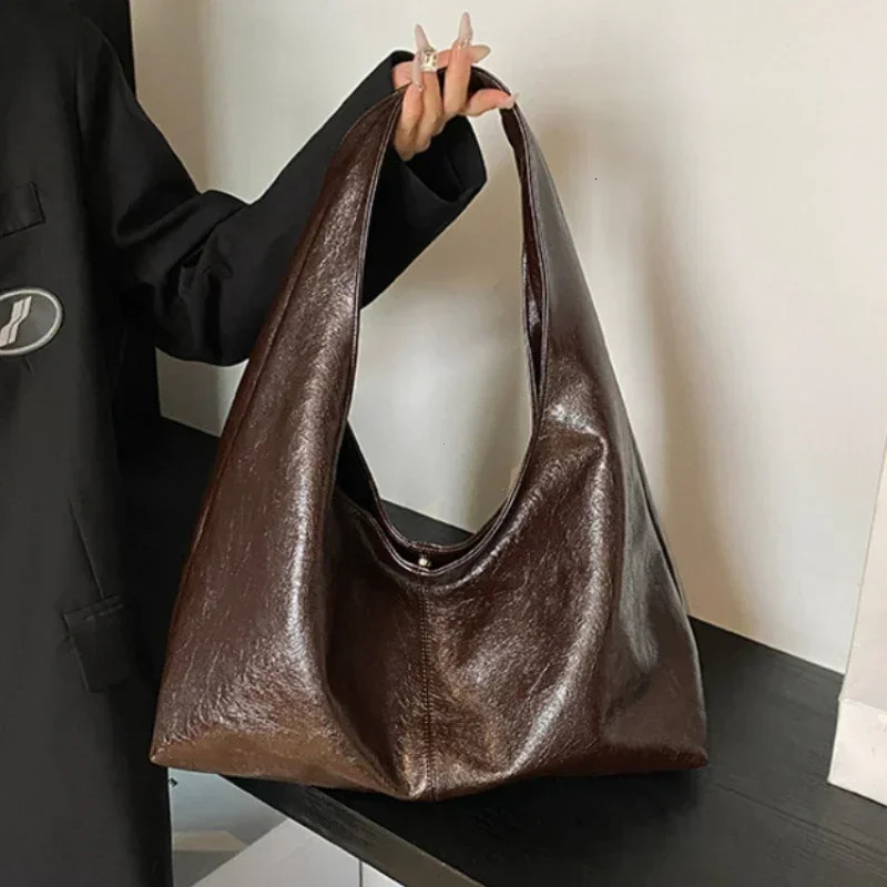 Large Capacity PU Leather Hobo Underarm Bags Autumn Winter Shoulder Bag for Women Trend Y2K Handbags and Purses Tote 251104