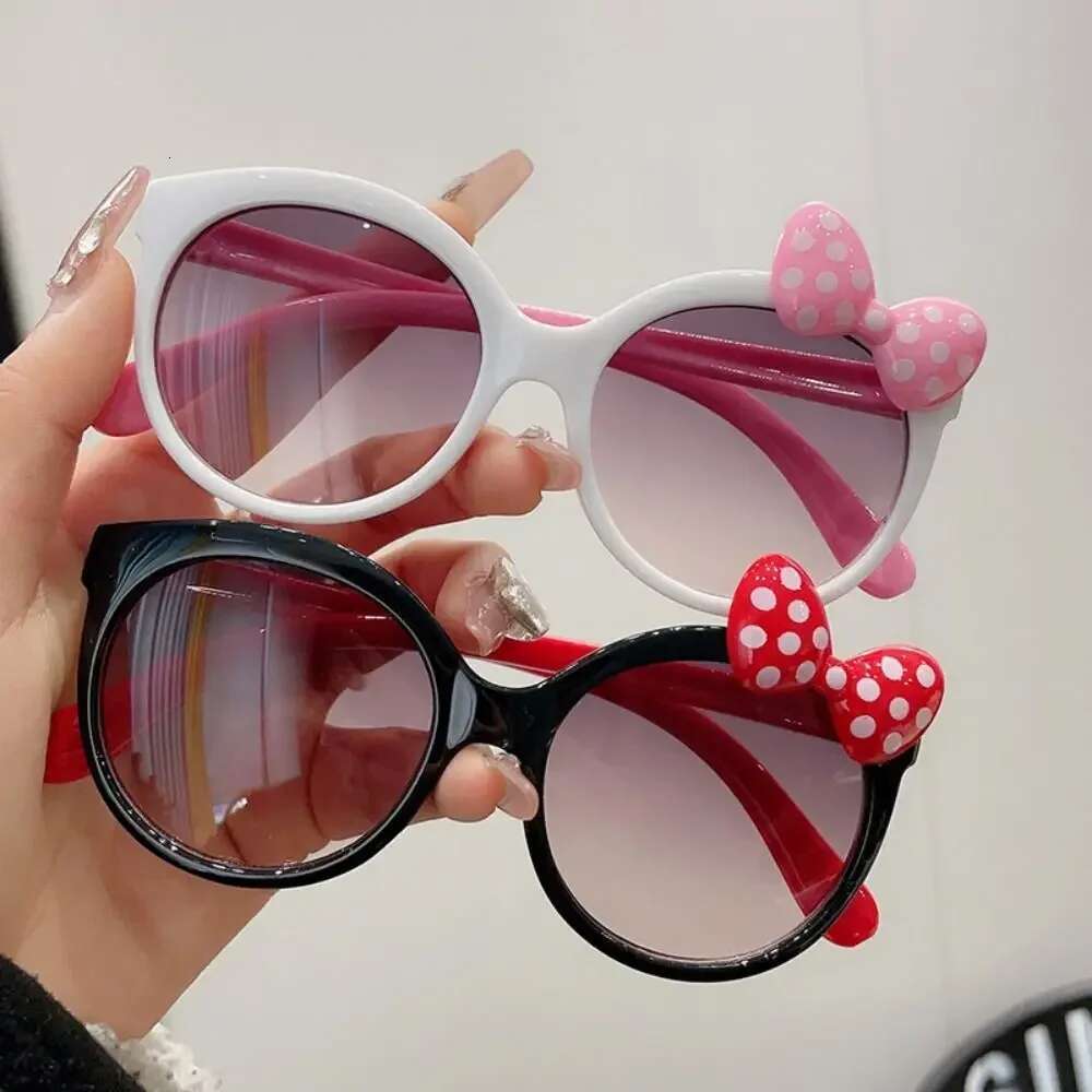 Plastic Bow Decorated Round Frame Ultraviolet-Proof kids Eyewear Shades Sun Protection Kids Sunglasses for Party