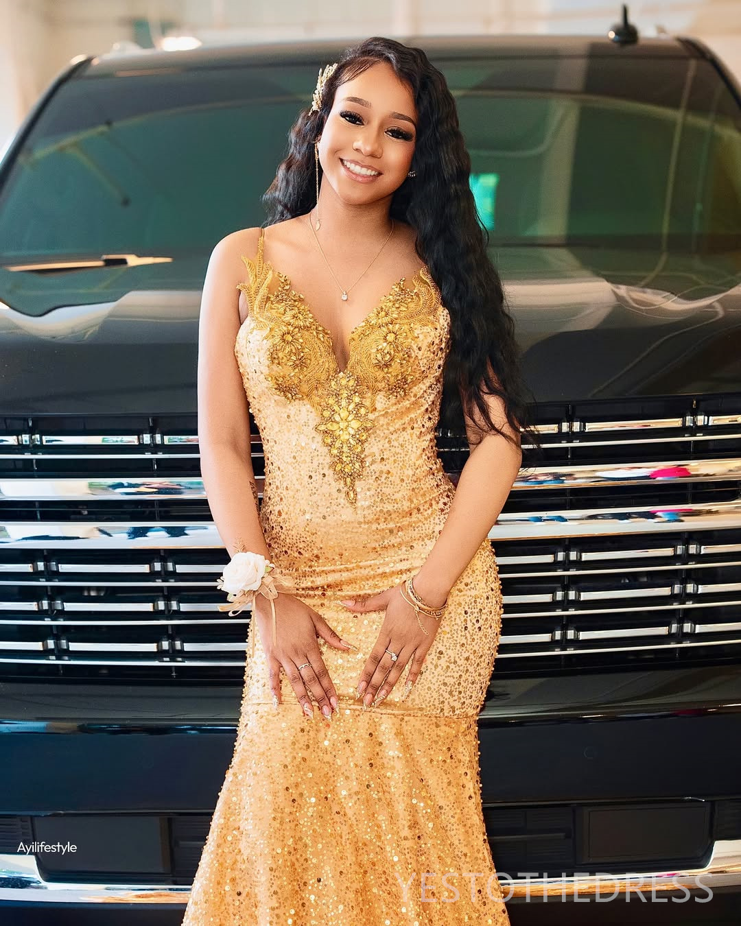 2025 Plus Size Gold Prom Dress Mermaid Prom Dresses Evening Formal Gowns Spaghetti Straps Appliqued Pearls Beaded Lace Birthday Second Reception Gowns
