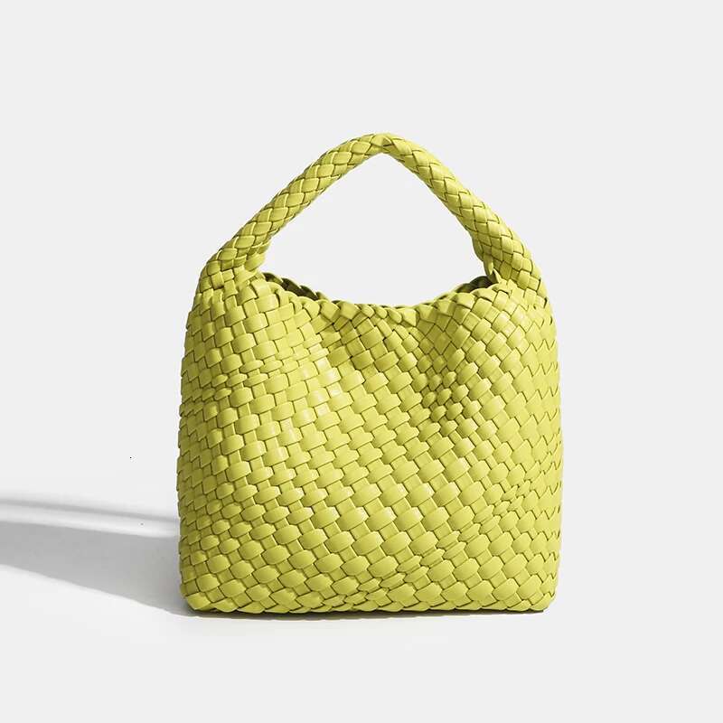 Hot Export Products Women's Leather Comfortable And Minimalist Yellow Series Hand Woven Bag