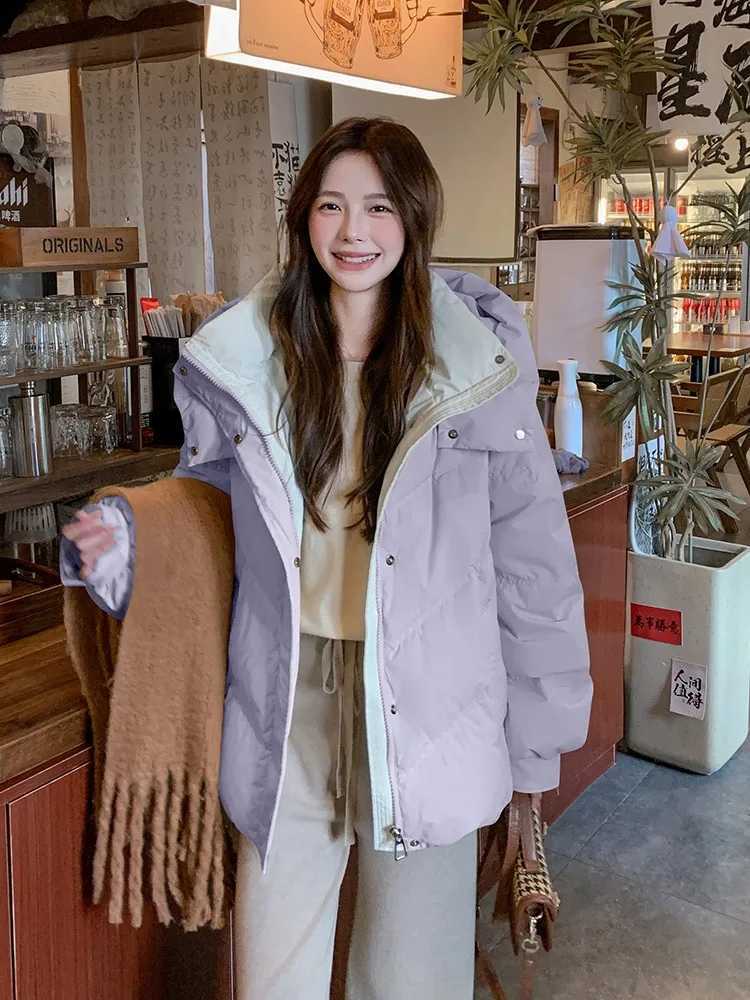 Hooded Down Jackets Women Winter Coats New Korean Style Students Loose Casual Short Thick Warm Quilted Coat Women ClothingT251105