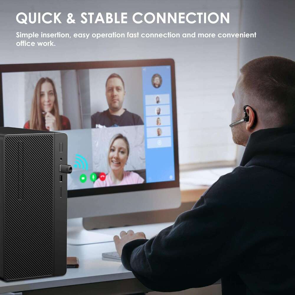 Bluetooth Headset V5.3, Wireless Earpiece 1000mAh Charging Case, 96H Talktime, Hands Free Noise Canceling Headphones with Dual-Mic for Computer Cell