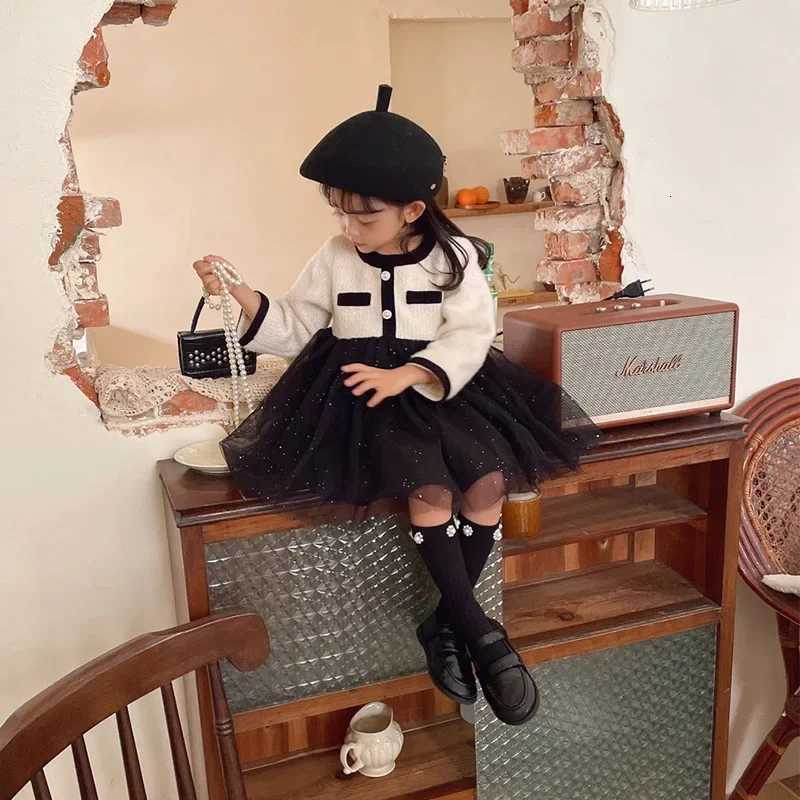 New Girls Dress Princess Fashion New Lovely Clothes Long Sleeves Patchwork Vintage Party Vestidos for 2-8T Toddler Y251105