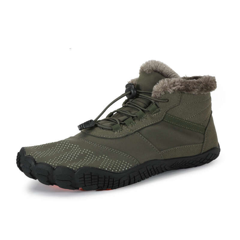 Five Finger Elastic Strap Wading Shoes, Large, High Top, Winter Snow Boots, Couple Style, Plush and Warm Cotton Shoes 6809