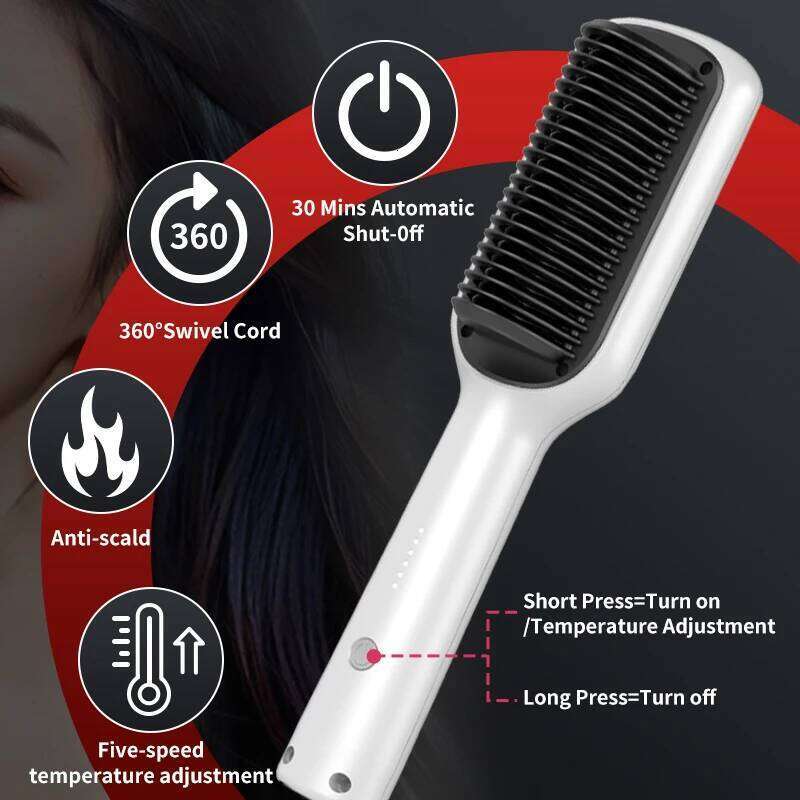 KSKIN Top Hot Sale Straightener 2 In 1 Mini Brush Multifunctional Professional Flat Iron Hair Comb Xiusiyuan251105