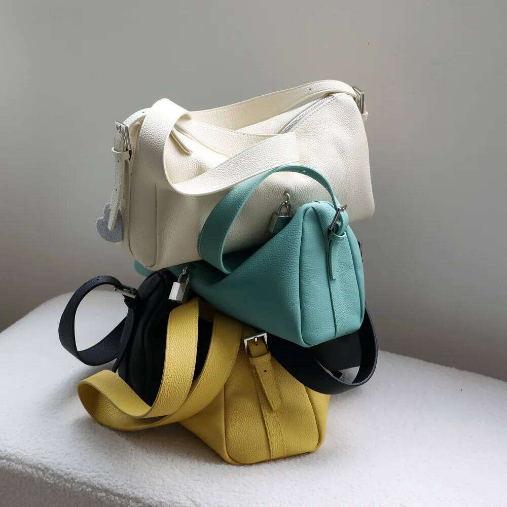 Designer LOCK Handbags Soft Horizontal Cylindrical Shape Pillow Leather Women Shoulder Bag Yellow Sky Blue Purse Gift St1105