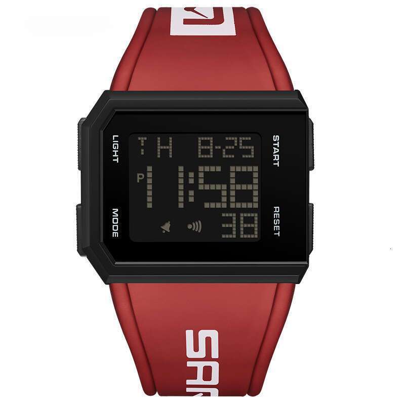 DHwatches Sanda Square Watch Men and Women, Single Display Luminous Electronic Watch, Multifunctional Personality Wristwatch for Teenagers