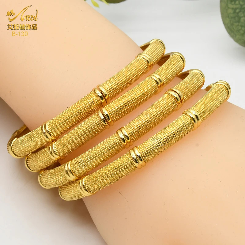 ANIID African Ethiopia Dubai Fashion 24K Gold Color Bangle Jewelry Women Party Bride Wedding Gifts Bracelet Wholesale 251031