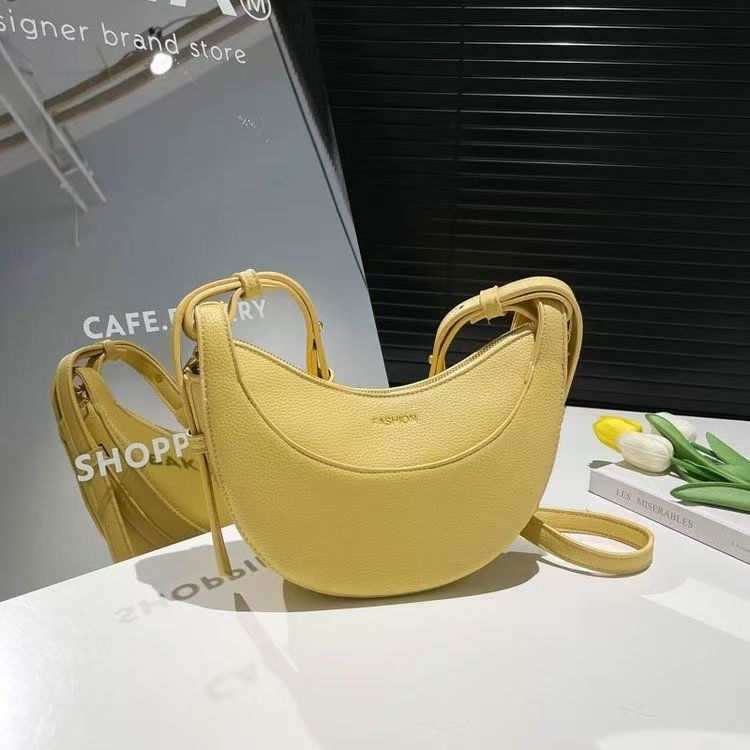 Women's Duo Crossbody Strap, New Designer Handbag with Mini Purses, Dumpling Crescent Armpit Bag for Women