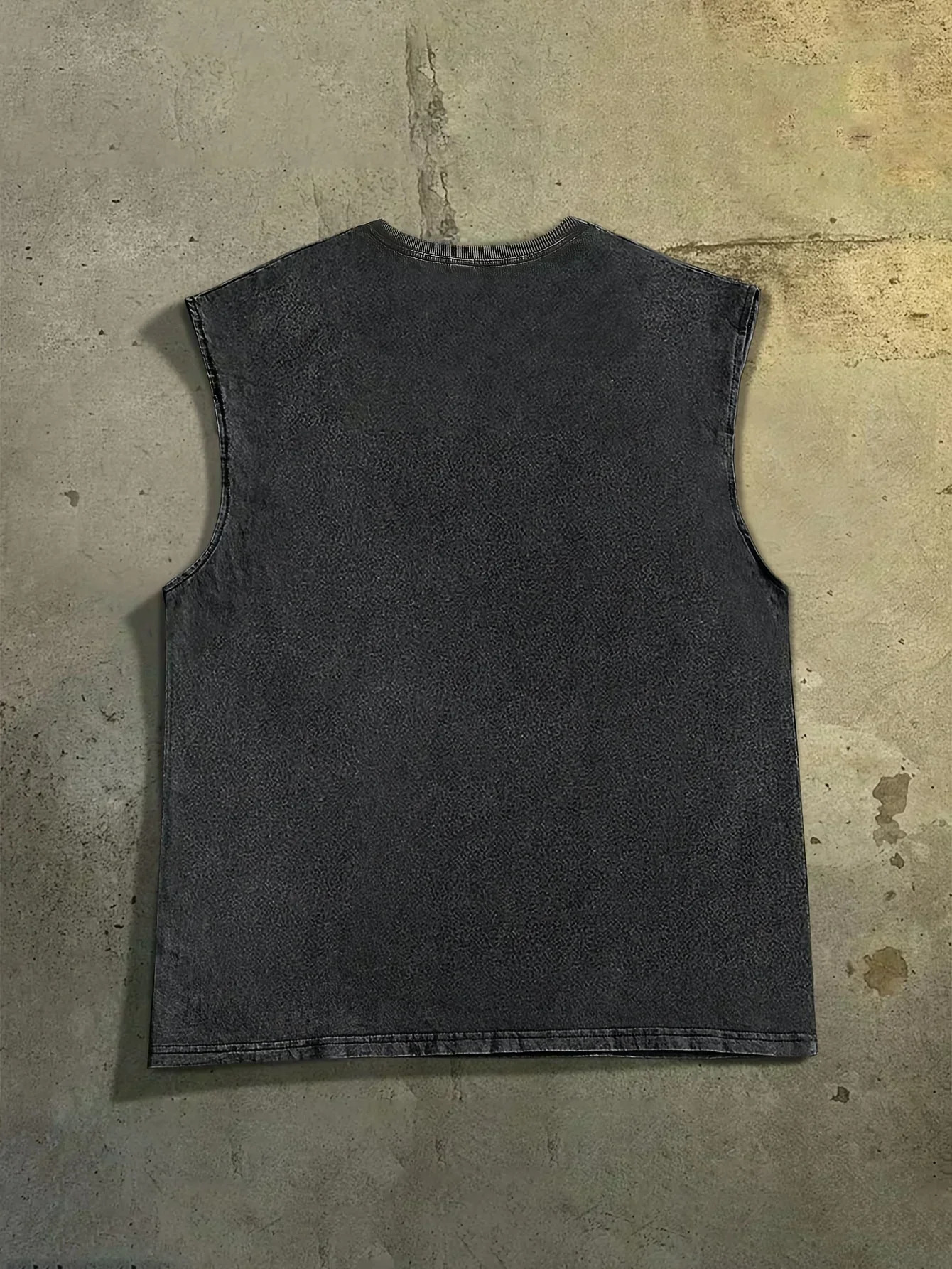 2025 Summer American Trend Fashion Gothic Font Pattern Printed Vest Men and Women Washed Old Vest 250402