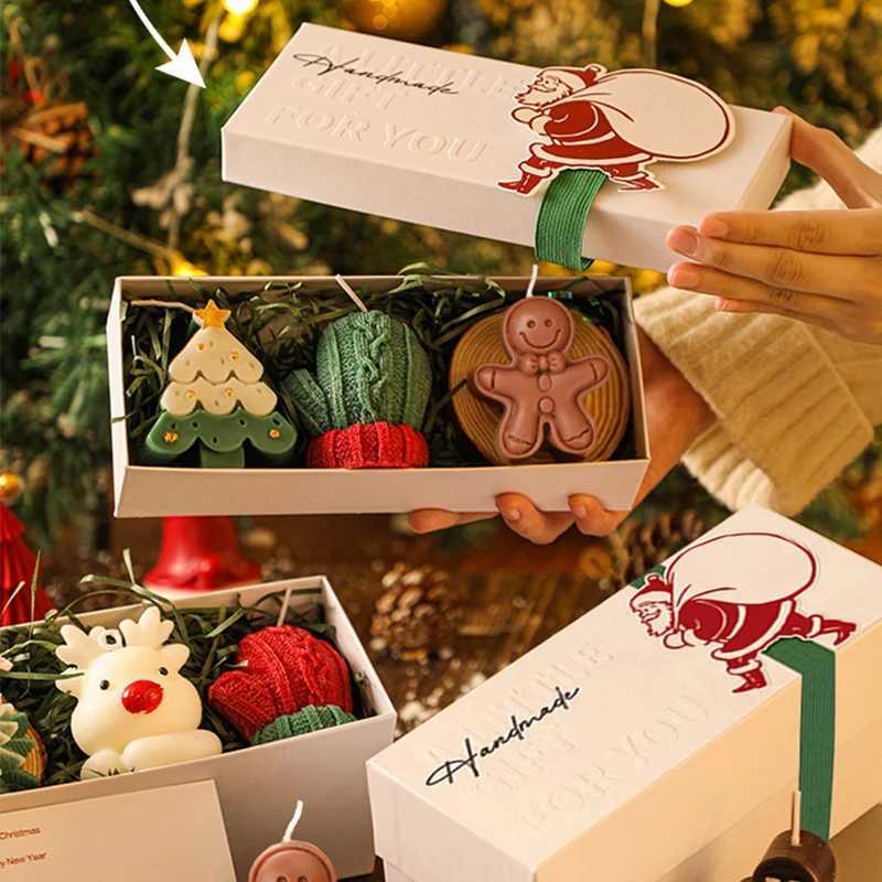 Christmas Scented Candles Three-piece Gift Box Gloves Elk Gingerbread Man Aromatherapy Girl Friends Creative Warm Christmas Gift C251105