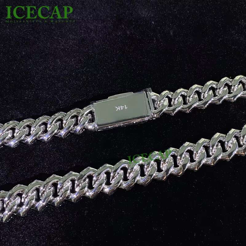 Real Custom White Gold Diamond Cuban Link Chain Necklace for Men VVS Moissanite Name Necklace 925 Sterling Silver Jewelry