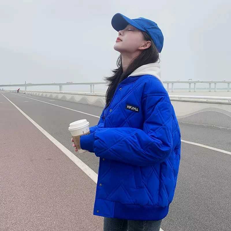 New Bread Suit Womens Winter Down Cotton Jacket Short Zipper Loose Trench Coats Female Causual Parkas Outerwear Warm Basic CoatT251105