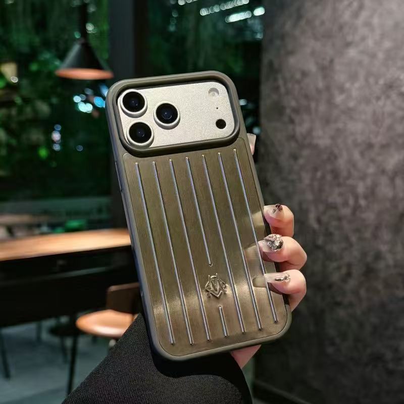 RIM Phone Case Suitcase Designer iPhone Case for Apple iPhone 17 Pro Max 16 15 Polycarbonate Aluminum Alloy MagSafe Weave Back Cover Coque Funda dhgate AAAA