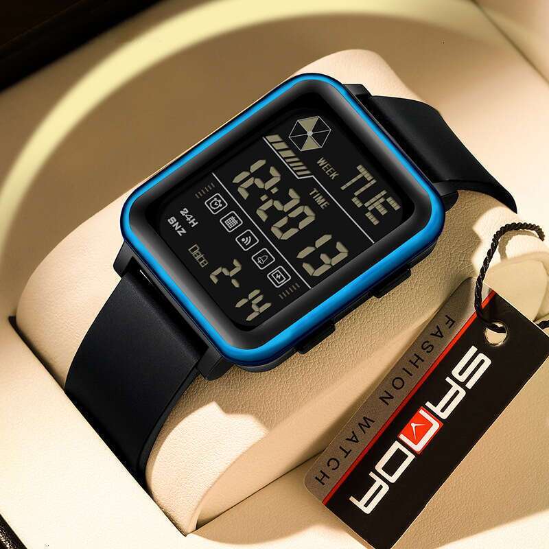 DHwatches Sanda Electronic Multi-Function Square Digital Silicone Luminous Waterproof Unisex Watch
