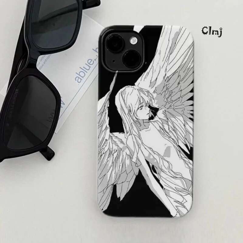 Clmj Beautiful Angel For 13 12 Mini 11 14 Pro Max 15 Plus Se 2020 XR X XS 7 8 Silicone Phone Cover iPhone Case