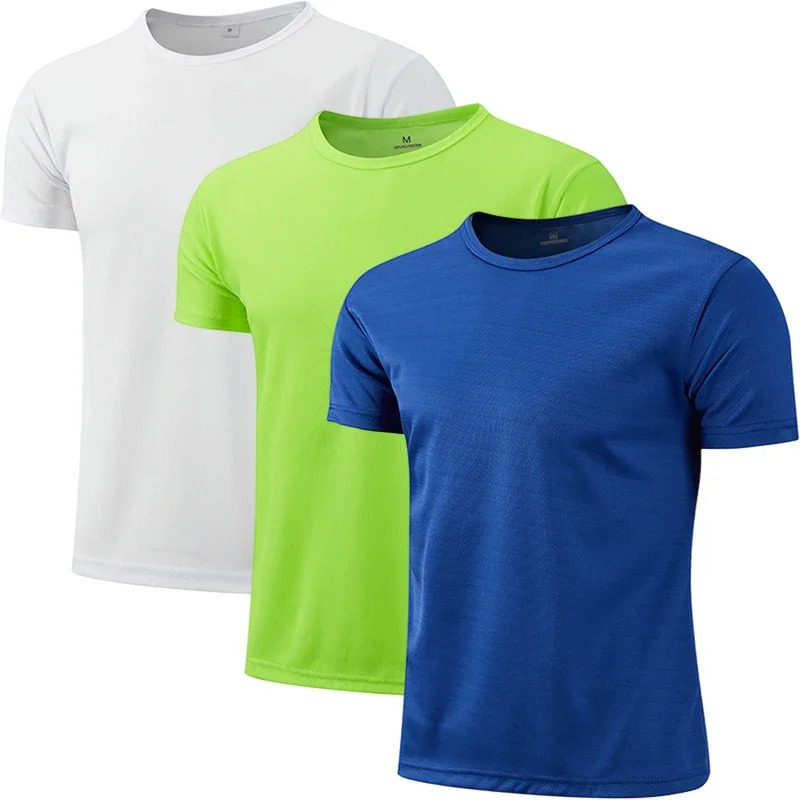3 Pack Mesh Workout Shirts for Men Dry Fit Gym Shirts Quick Dry Athletic Short Sleeve T-Shirt Moisture Wicking 250402
