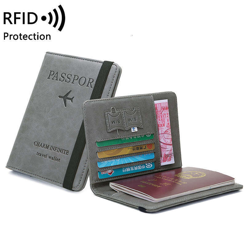 Cross-Border RFID Anti-Theft Holder PU Leather Case Simple Fashion Multi-Functional Document Bag Travel Passport Cover