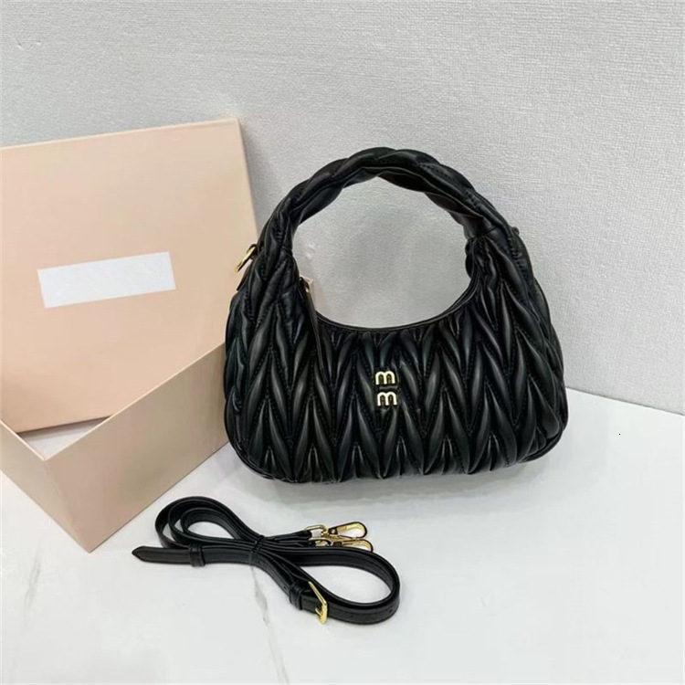 Hot selling solid color new handbag fashionable pleated cloud bag shoulder crossbody bag armpit designer bag women's bag