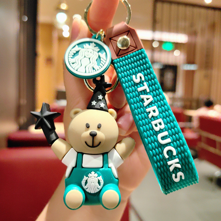 Hot Free shipping designer New PVC keychain cute teddy bear doll keychain bag pendant small gift