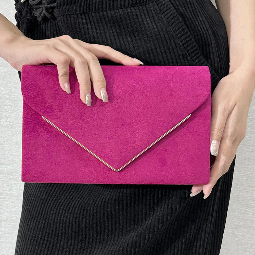 Velvet envelope womens evening wallet high-quality clutch ping-pong dress clutch shoulder bag with chain handbag 250402