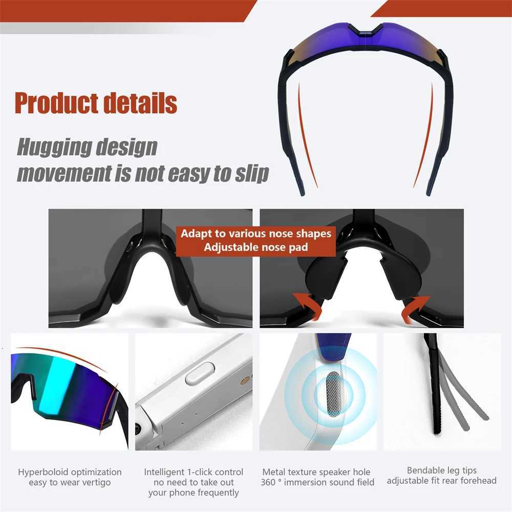 Smart Cycling Glasses Men Bluetooth UV400 Polarized Sunglasses Man AI Voice Intelligent Call Music Play Camera REMote K251104