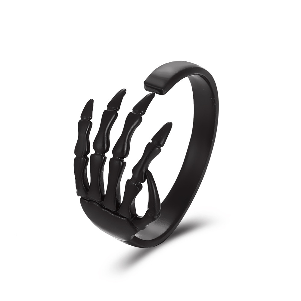 Vintage Open Punk Gothic Adjustable Claw Ring Ins Minimalist Style Women's Jewelry