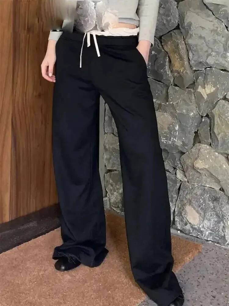 winter jacket women Casual Trousers Chic Patchwork Loose Women's Long Pants High Waist Wild Commute Woman Wide Leg Pant Streetwear