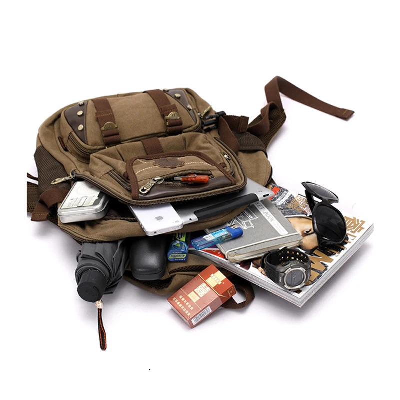 fashion mens backpack vintage canvas backpack school bag mens travel bags large capacity travel 14 laptop backpack bag 251104