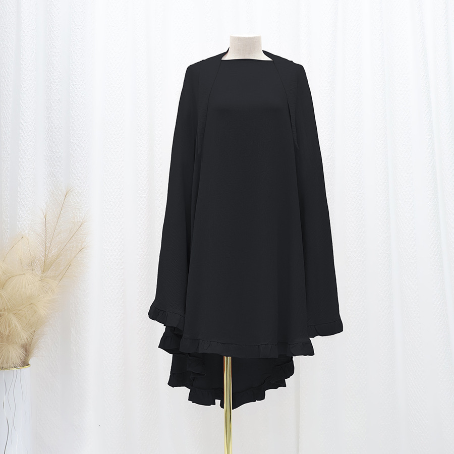 Solid Ruffled Headband With Large Swing Malay Solid Color Women's Headscarf Abaya Maxi Dresses Islamic Clothing