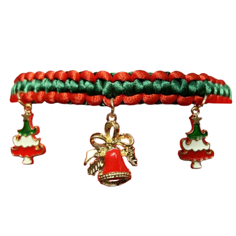 Free shipping Pet Supplies Cat Collars 2026 New Fashionable High Quality New Year Pet Collar Christmas Weaving Pendant Cat and Dog Neck Rings