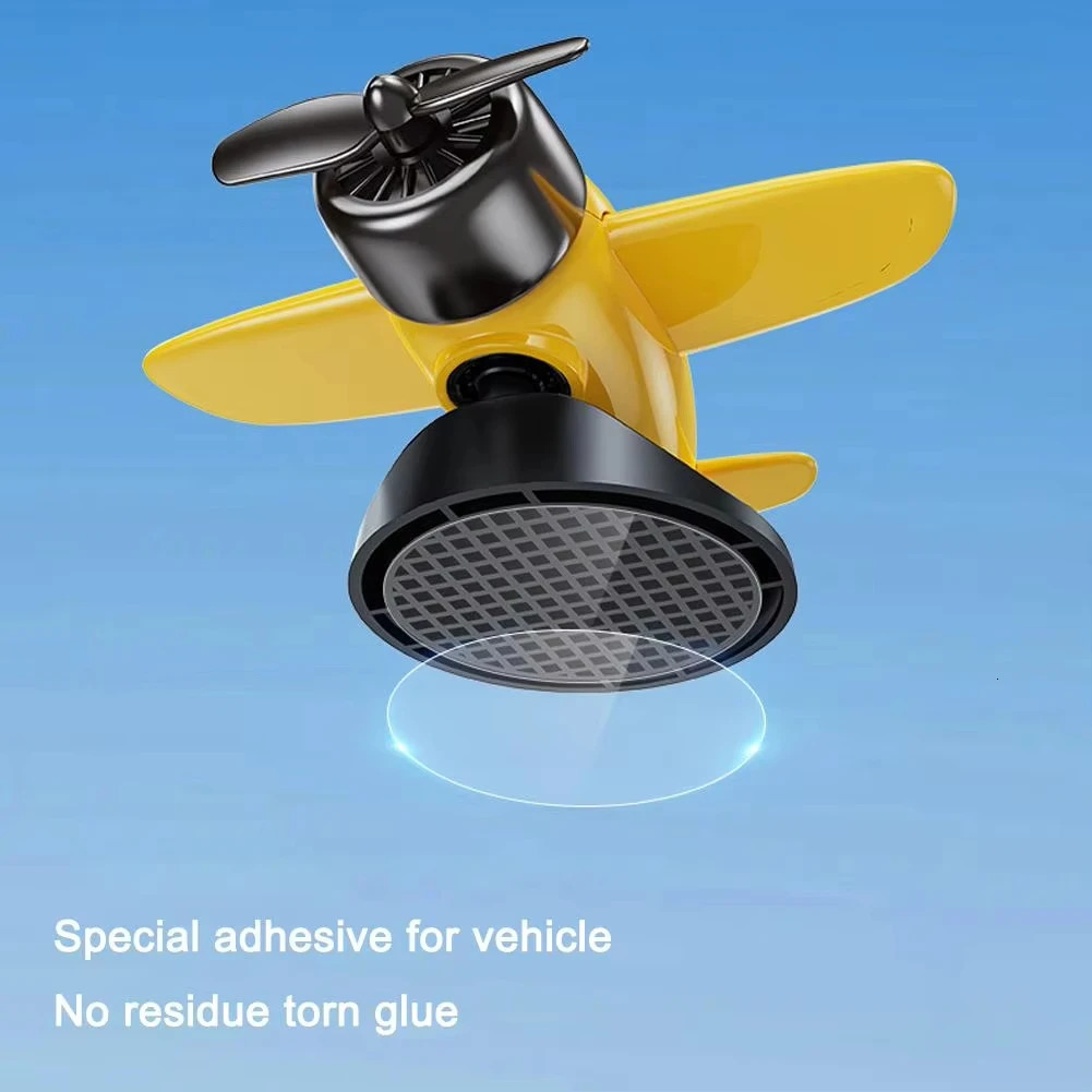 Solar Powered Rotating Airplane Car Dashboard Ornament 360 Auto Spin Decor Airplane Ornaments Car Interior Decoration 251104