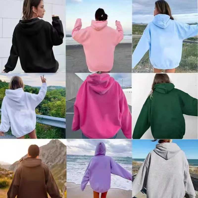 New Hip Hop Street Casual Female Solid Color Hoodies Fashion Hoodie Oversize Loose New Sweatshirts Autumn Warm Fleece ClothingT251105